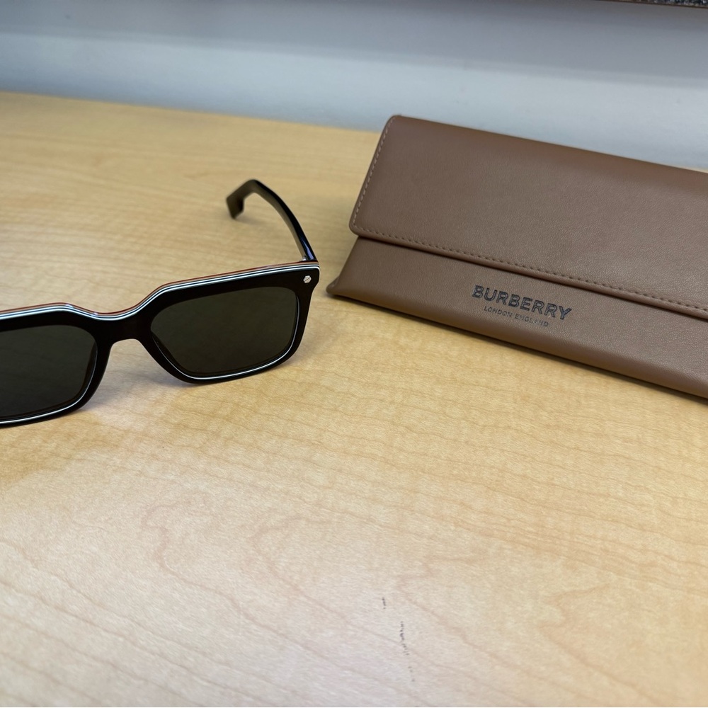 Burberry Black And Gray Rectangular Sunglasses - image 1